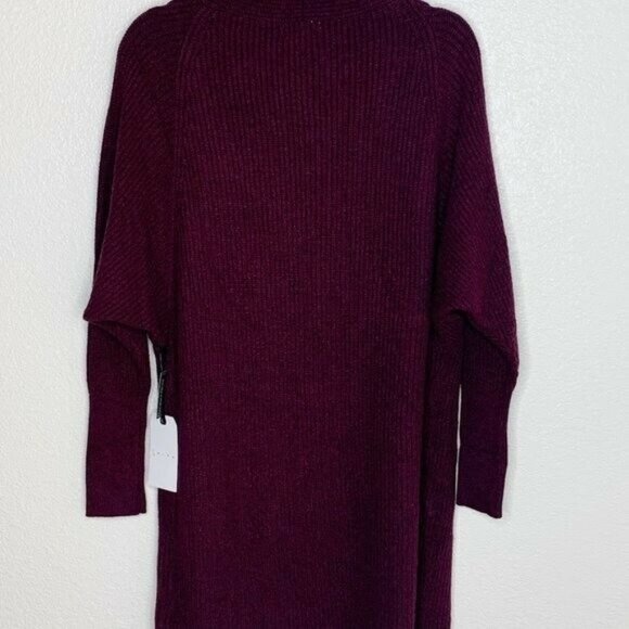 Leith Burgundy Dolman Sleeve Easy Circle Cardigan - Picture 6 of 6